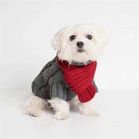 img 3 attached to 🐶 Cozy United Pups Cable Sweater Set with Matching Scarf