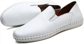 img 3 attached to Men'S Leather Fashion Slip-On Loafers Shoes - Soft Walking Comfort From MITVR!