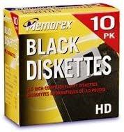 memorex mf2hd 3.5" pc-formatted high-density floppy disks - black, 10-pack (discontinued by manufacturer) logo