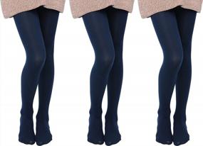 img 4 attached to Colorful EVERSWE Microfiber Tights For Girls - 3 Pairs Pack