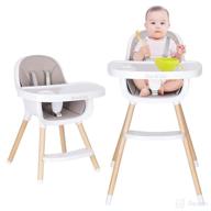 👶 high chair for baby and toddler with convertible 3 in 1 design, natural wood material, modern style, easy to clean - mum & cub logo