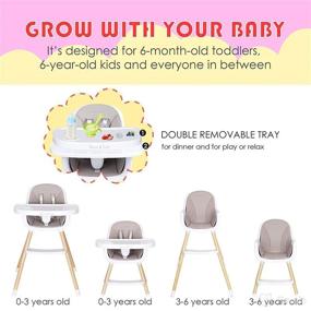 img 3 attached to 👶 High Chair for Baby and Toddler with Convertible 3 in 1 Design, Natural Wood Material, Modern Style, Easy to Clean - Mum & Cub