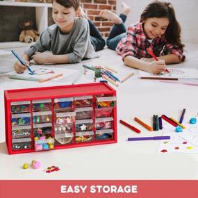 img 3 attached to 20-Drawer Craft Supplies Kit For Kids - Red | Kraftic Arts & Crafts Center