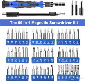 img 3 attached to 🔧 Blue Hautton Precision Screwdriver Set, 60 in 1 with 56 bits Magnetic Screwdriver Kit, Stainless Steel Professional Repair Tools Kit for Phone Laptop PC Camera Game Console Glasses and More