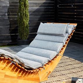 img 1 attached to Rocking Acacia Wood Chaise Lounge For Outdoor Living | Weatherproof Patio Chair For Sunbathing By Cucunu