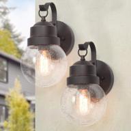 laluz outdoor wall lights 2-pack, anti-rust exterior light fixture with bubble glass, weatherproof farmhouse porch lights for front door, patio, yards, garage - rusted bronze finish logo