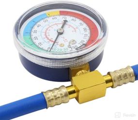 img 3 attached to Auto Car Air Conditioning R134A Charging Hose Kit with Pressure 🚗 Gauge - AC Refrigerant Recharge Hose Adapter and Quick Coupler for U Charging