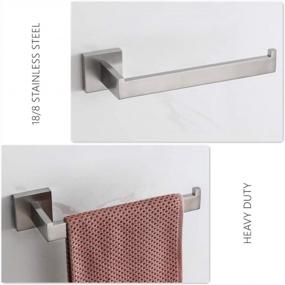 img 1 attached to VELIMAX SUS304 Stainless Steel Hand Towel Bar Wall Mounted Rack Modern Left-Opening Brushed Finish Bathroom Kitchen Towel Holder