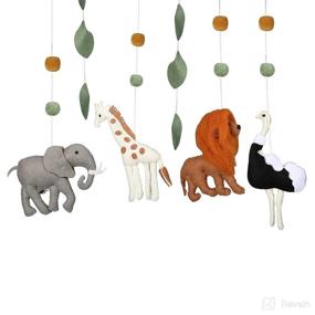 img 1 attached to 🦒 Sorrel + Fern Crib Mobile: Safari Adventure Nursery Decoration with Elephant, Lion, and Giraffe