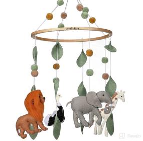 img 4 attached to 🦒 Sorrel + Fern Crib Mobile: Safari Adventure Nursery Decoration with Elephant, Lion, and Giraffe