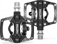 mzyrh mtb mountain bike pedals - 9/16" bearing flat platform compatible with spd dual function sealed clipless aluminum w/ cleats logo