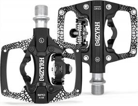 img 4 attached to MZYRH MTB Mountain Bike Pedals - 9/16" Bearing Flat Platform Compatible With SPD Dual Function Sealed Clipless Aluminum W/ Cleats