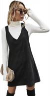 floerns women's casual v neck a line corduroy pinafore overall dress logo