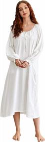 img 4 attached to Vintage Victorian Nightdress For Women - Nanxson'S Lightweight Long-Sleeved Nightgown Perfect For Lounging And Sleepwear