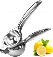 premium stainless steel manual citrus juicer - heavy duty extra large metal bowl for efficient lemon and lime squeezing logo