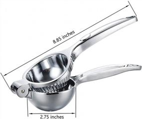 img 2 attached to Premium Stainless Steel Manual Citrus Juicer - Heavy Duty Extra Large Metal Bowl For Efficient Lemon And Lime Squeezing