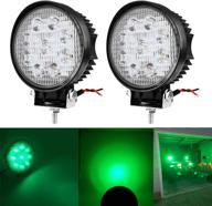 🚜 27w spot green round work led light - waterproof offroad off road lights for hunting pickup utv truck car boat suv boat 4wd atv 12v 24v 4x4 tractor motorcycle - set of 2 логотип