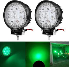 img 4 attached to 🚜 27W Spot Green Round Work LED Light - Waterproof Offroad Off Road Lights for Hunting Pickup UTV Truck Car Boat SUV Boat 4WD ATV 12V 24V 4x4 Tractor Motorcycle - Set of 2