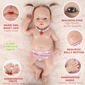 img 1 attached to Realistic IVITA Full Body Silicone Baby Doll With Hair - 19 Inches, Lifelike Newborn Girl Doll Not Made Of Vinyl