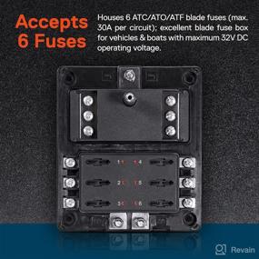 img 3 attached to 🔌 6 Way Automotive Fuse Box with Dual Positive Inputs, Ground Negative Bus, LED Indicator, and Corrosion Resistant Design – 12V to 32V DC, 180 Amp Capacity – Ideal for Auto and Marine Applications