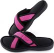 women's memory foam slippers open toe slip-on cross brand house shoes anti-skid rubber sole logo