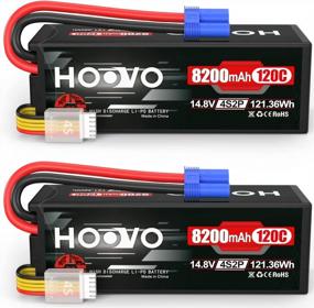 img 4 attached to HOOVO 4S 14.8V LiPo Battery 8200MAh 120C RC Battery Pack Compatible With Arrma Losi DBXL-E RC Buggy Truggy Car Truck Boat(2 Pack)
