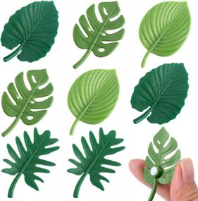 img 4 attached to 8-Piece Monstera Plant Fridge Magnets - Mini Tropical Leaves Refrigerator Decor For Home, Office & Locker!