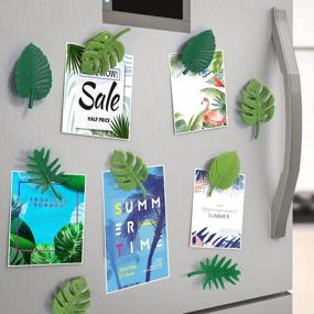 img 3 attached to Магниты на холодильник из 8 предметов Monstera Plant - мини-декор холодильника с тропическими листьями для дома, офиса и шкафчика!