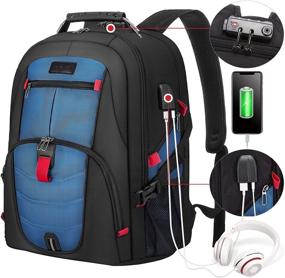 img 4 attached to Travel Laptop Backpack Waterproof Anti Theft Backpack With Lock And USB Charging Port Large Computer Business Backpack For Men Women School College Backpack (15