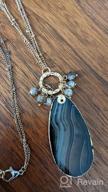 img 1 attached to Bohemian Natural Stone Pendant Long Necklace - Exquisite Layering Statement 🌟 Chain Featuring Boho Charm with Teardrop, Oval Raw Stone Druzy, and Quartz Marble review by Megan Walker