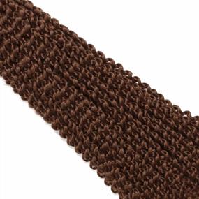 img 1 attached to 14 Inch Passion Twist Hair, Brown Water Wave Crochet Hair 22 Strands/Pack Passion Twist Crochet Hair For Women Short Passion Twists Braiding Hair Curly Braiding Hair (14 Inch (Pack Of 7), #30)
