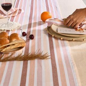 img 3 attached to Folkulture 72-Inch Long Cotton Table Runner In Bombay Brown: Farmhouse And Boho Chic Home Décor Must-Have