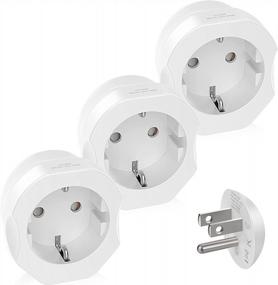 img 4 attached to VINTAR EU To US Plug Adapter 3-Pack For Easy Travel: Europe To USA Converter For Spain, France, And More, Compatible With Type C/E/F Plugs - European To US Power Adapter Solution
