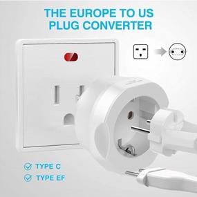 img 3 attached to VINTAR EU To US Plug Adapter 3-Pack For Easy Travel: Europe To USA Converter For Spain, France, And More, Compatible With Type C/E/F Plugs - European To US Power Adapter Solution