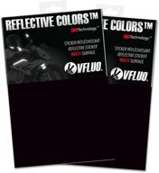 🔆 vfluo 3m reflective colors - (2 packs) retro reflective adhesive diy sheet for helmet, motorbike, scooter, bike, and multi use - enhanced with 3m technology - 10 x 15 cm sheet - black логотип