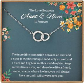 img 4 attached to Sterling Silver Interlocking Circles Necklace: Perfect Aunt Niece Gift For Mother'S Day Or Birthday