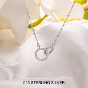 img 3 attached to Sterling Silver Interlocking Circles Necklace: Perfect Aunt Niece Gift For Mother'S Day Or Birthday
