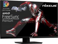 nixeus freesync premium certified nx edg27x 165hz, anti glare screen, flicker-free, built-in speakers, adaptive sync, ‎nx-edg27x, hd logo