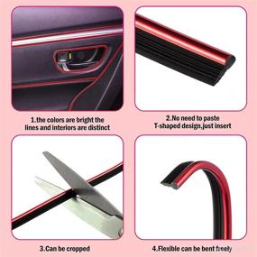 img 2 attached to Car Interior Moulding Trim Strips 32 Feet Universal Car Decoration Pinstriping Filler Insert Strips Styling Dashboard Decorative DIY Flexible Strip Garnish Accessory With Installing Tool (Red)