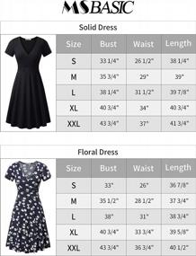 img 1 attached to Flattering MSBASIC Women'S Deep V-Neck Midi Dress With Cross Wrap Design And Flared Hemline