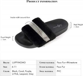 img 1 attached to Women'S Rhinestone Slides Sandals, Flat Soft Indoor Outdoor Slippers