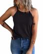 women's summer halter tee shirts crew neck workout tank tops sleeveless cami plain casual tops by kinlonsair logo