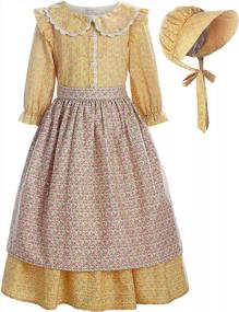 img 4 attached to Step Back In Time With ReliBeauty'S Pioneer Girl Costume - Colonial Prairie Dress In Stunning Yellow
