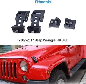 img 1 attached to 🔒 High-Quality Latch Locking Hood Catch Kit for Jeep Wrangler JK & Unlimited (JKU) – Durable Black Stainless Steel – Compatible with 2007-2018 Sport Rubicon Sahara