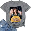 women's hocus pocus sanderson sisters halloween funny t-shirt short sleeve graphic classic movie tee top logo