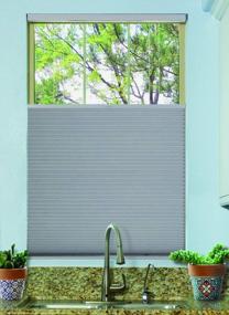 img 3 attached to BlindsAvenue Cordless Top Down Bottom Up Cellular Honeycomb Shade, 9/16" Single Cell, Blackout, Gray Sheen, Size: 23" W X 48" H