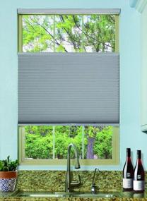 img 4 attached to BlindsAvenue Cordless Top Down Bottom Up Cellular Honeycomb Shade, 9/16" Single Cell, Blackout, Gray Sheen, Size: 23" W X 48" H