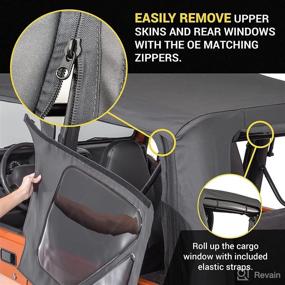 img 1 attached to 🚙 TACTIK Fabric Only Replacement Soft Top - Custom-Fit Roof for Jeep Wrangler TJ 1997-2006 - Removable Side & Back Windows - Jeep TJ Soft Top Cover (With Door Skins, Black Denim)
