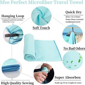 img 2 attached to Sfee 2 Pack Microfiber Travel Towel, Quick Dry Towel Camping Towel Super Absorbent Compact Lightweight Sports Towel Swim Towel Gym Towel Beach Towel Set For Gym, Hiking, Pool, Backpacking, Bath, Yoga