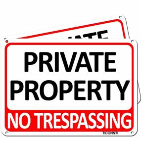 img 4 attached to Secure Your Property With TICONN 2-Pack No Trespassing Warning Signs - 7’’X10’’, Reflective, UV Protected & Waterproof